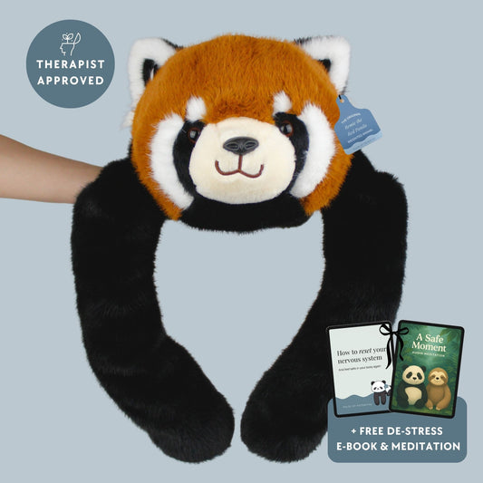 Sarılan Peluş Turuncu Siyah Panda