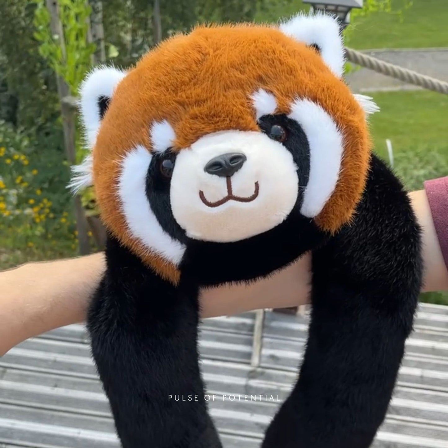 Sarılan Peluş Turuncu Siyah Panda