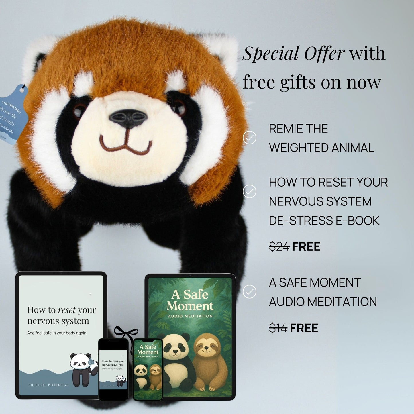 Sarılan Peluş Turuncu Siyah Panda