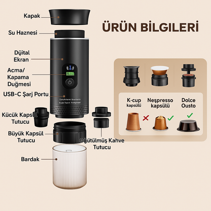 Taşınabilir Kahve Makinesi 3' ü 1 Arada